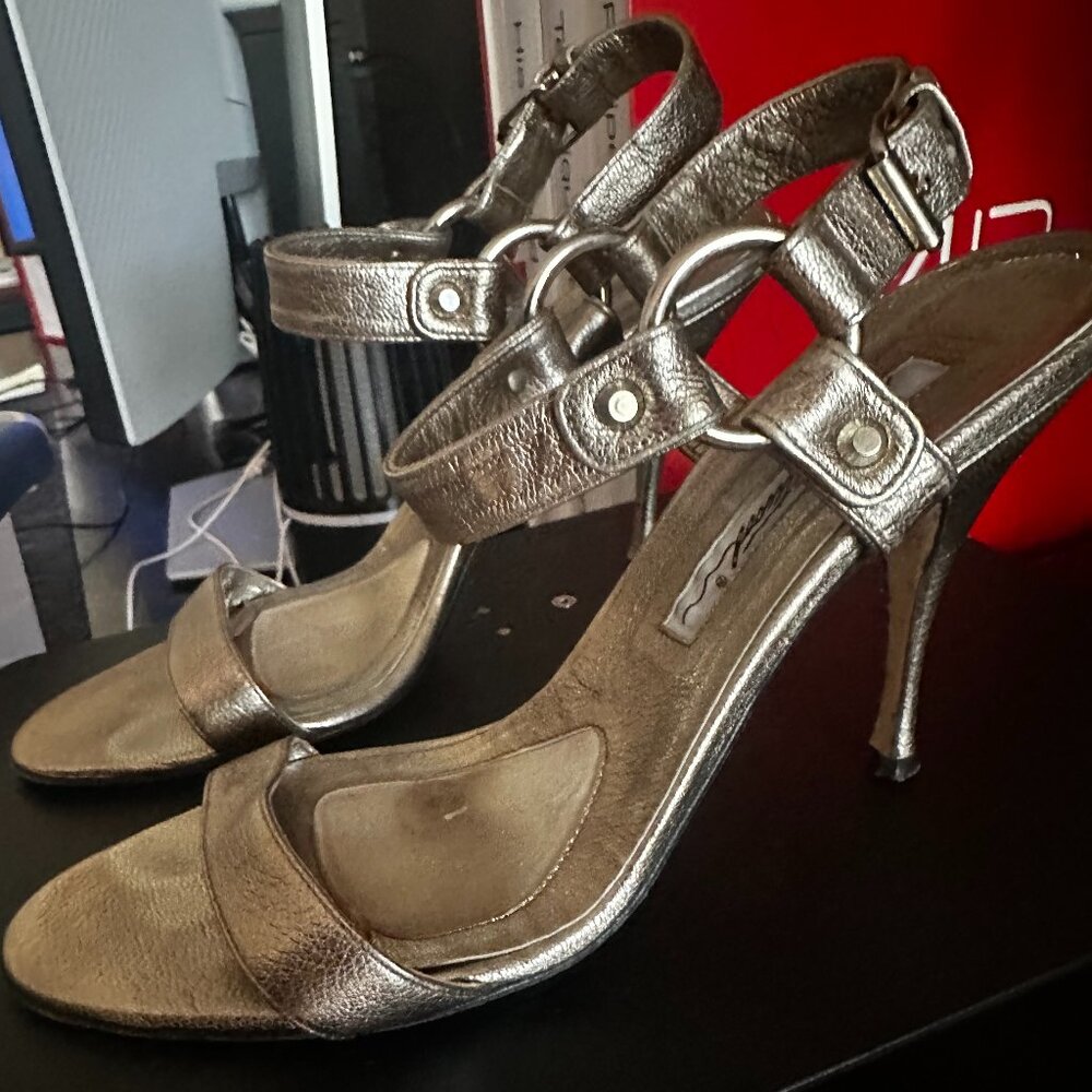 Gold Brian Atwood Strappy Heel